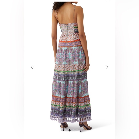 Alice and Olivia Minka Tie Front Maxi Dress Women's 4 Multi Printed Sleeveless - Picture 4 of 10